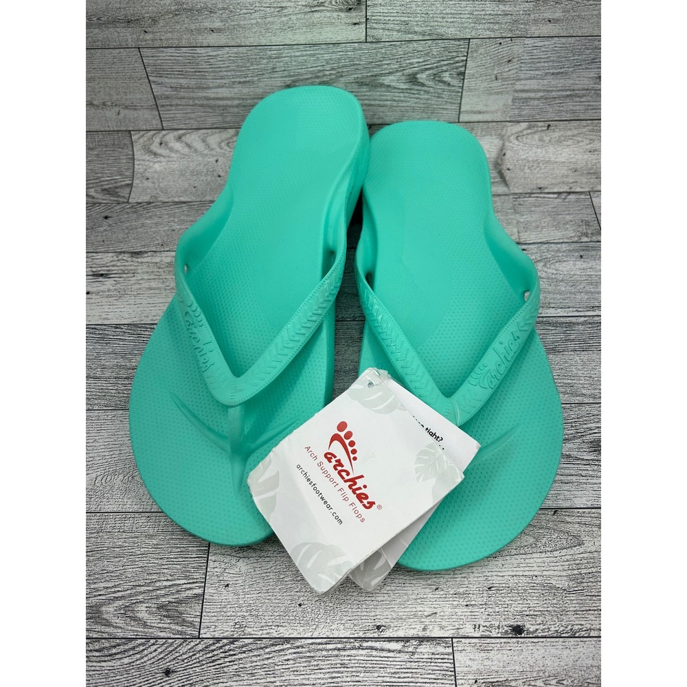 Archies Arch Support Flip Flops Mint Green Men 10 Women 11 Orthotic‎ Sandals NEW